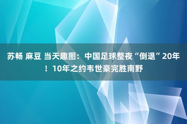 苏畅 麻豆 当天趣图：中国足球整夜“倒退”20年！10年之约韦世豪完胜南野